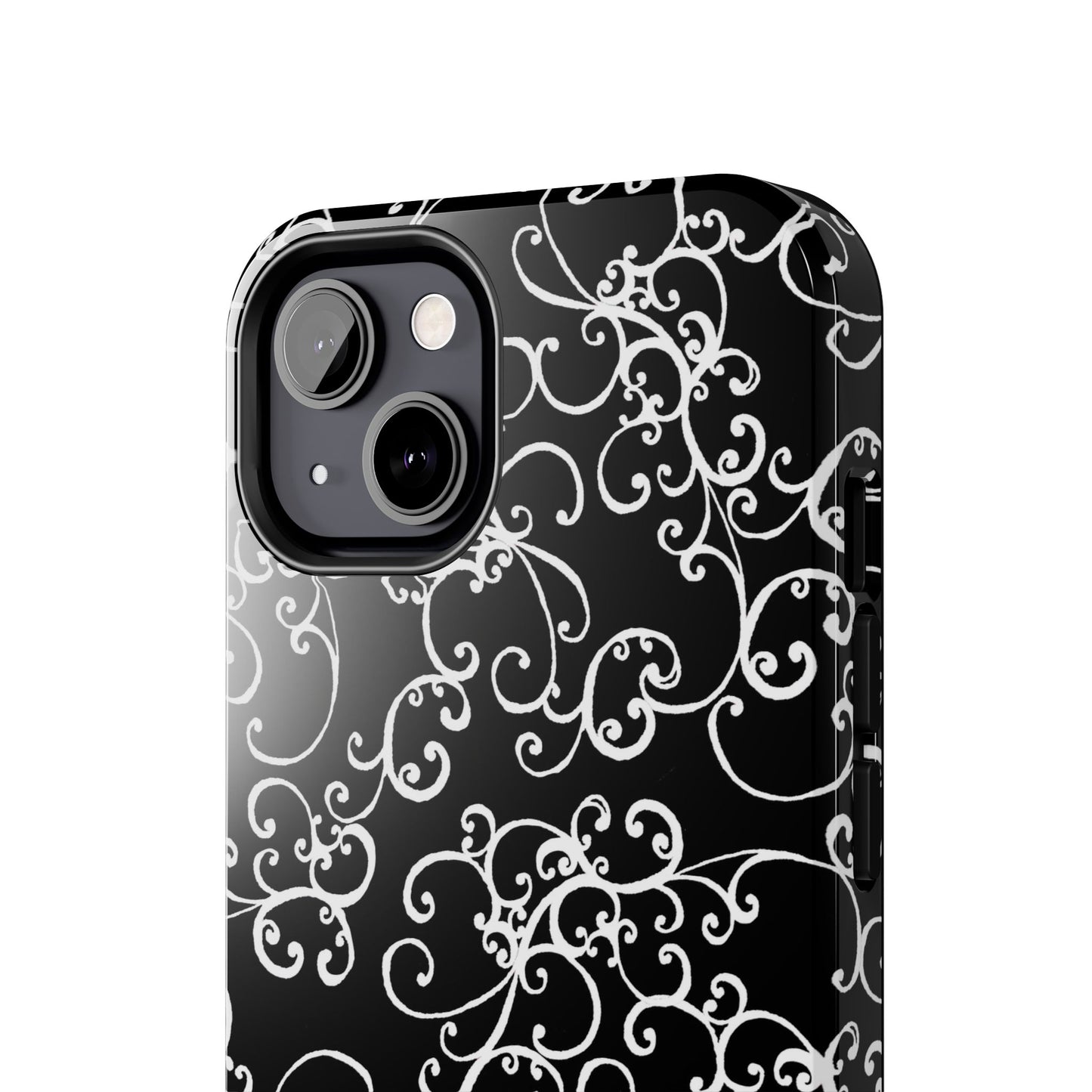 Elegant Scroll Black / White Phone Case