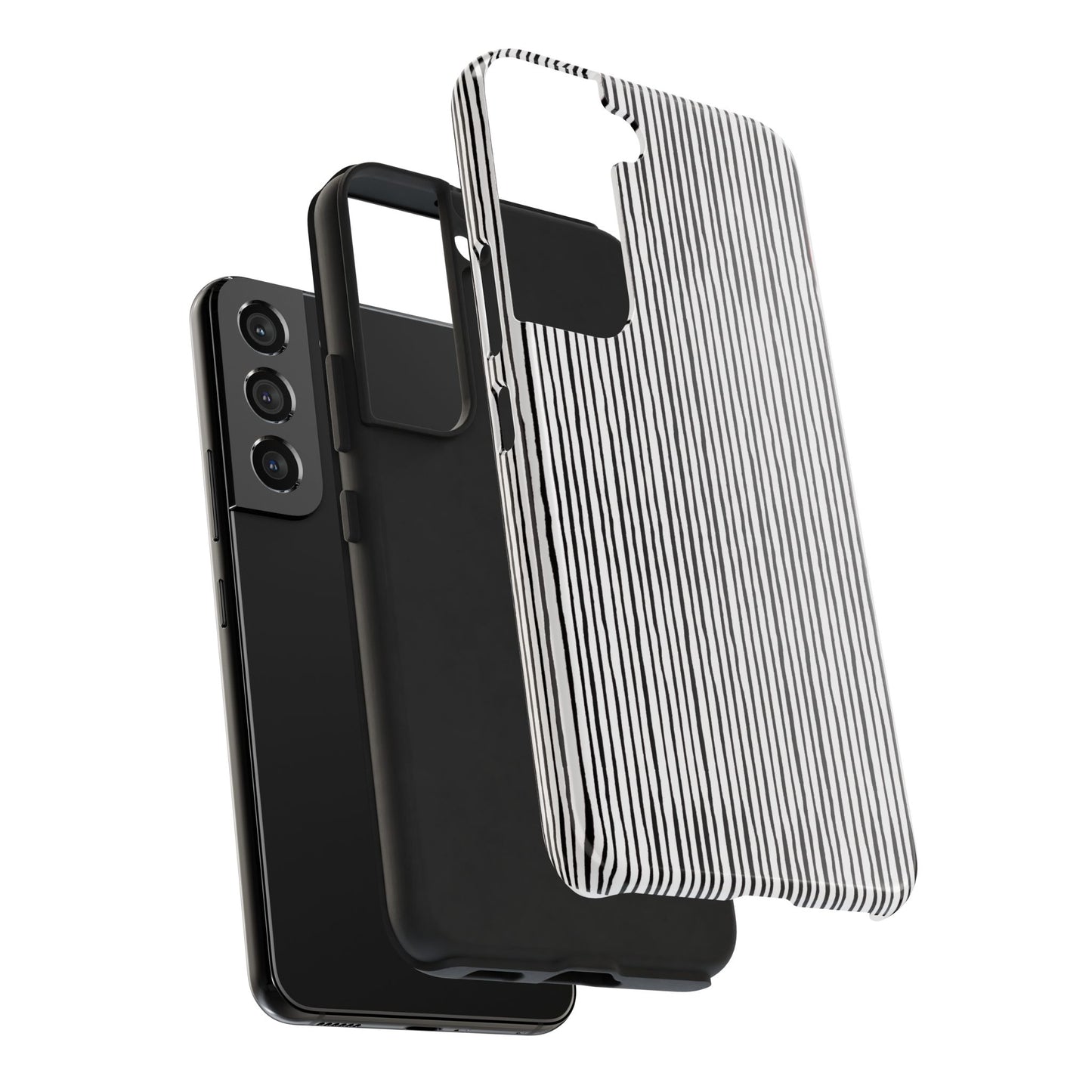 Quirky Pin Stripe White / Black Phone Case