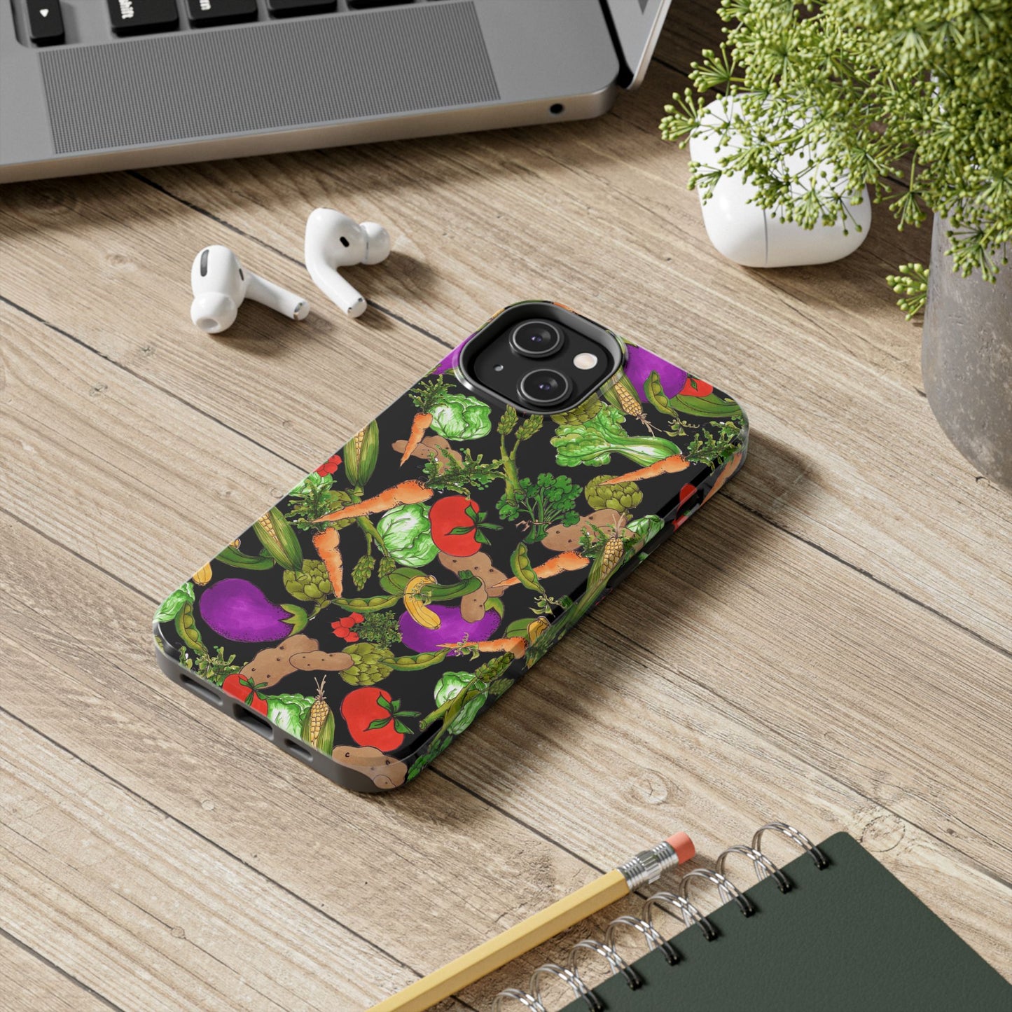 Veggie Jungle Black Phone Case