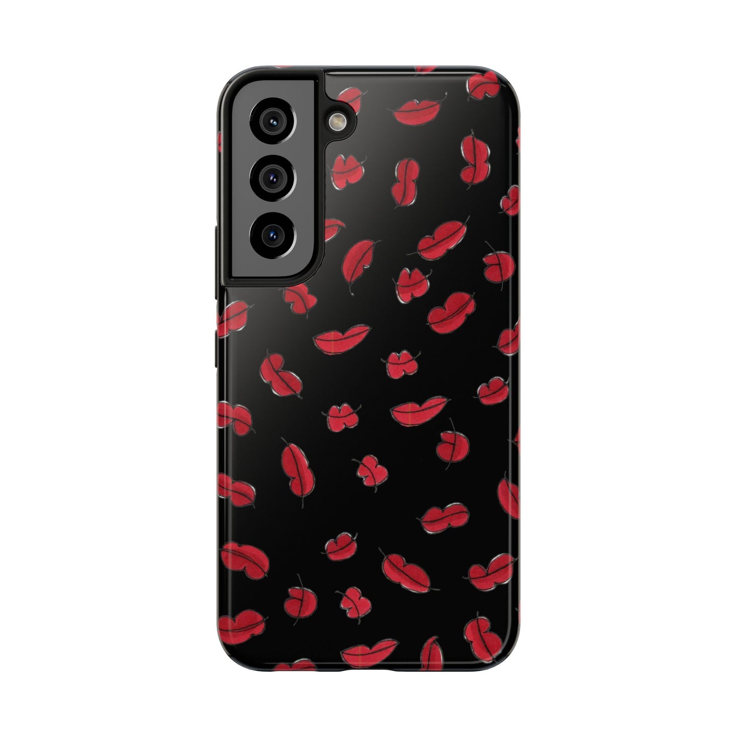 Lotsa Lips Black Phone Case