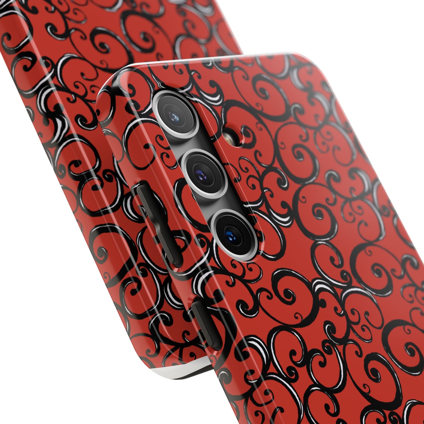 Curls Red / Black Phone Case