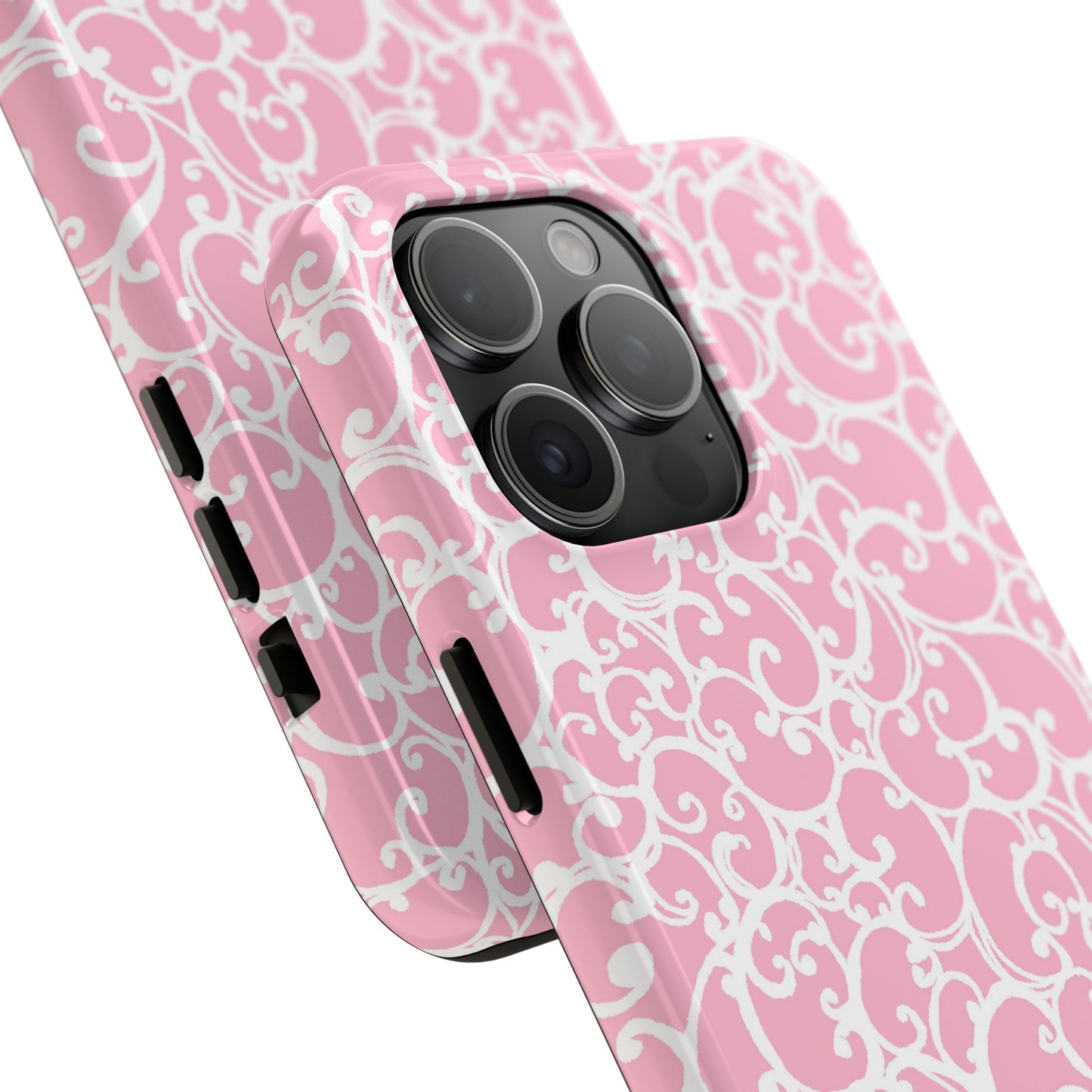 Scrollie Pink / White Phone Case