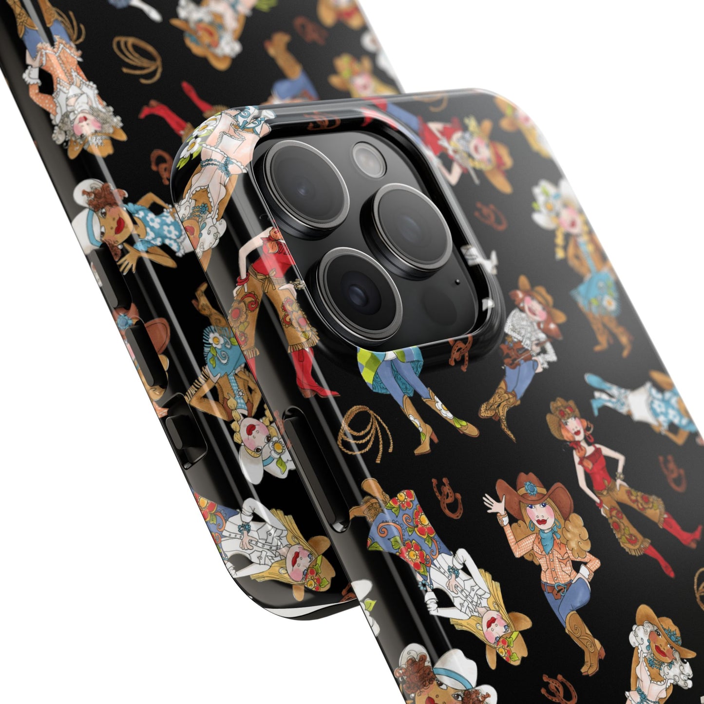 Tossed Cowgirls Black Phone Case