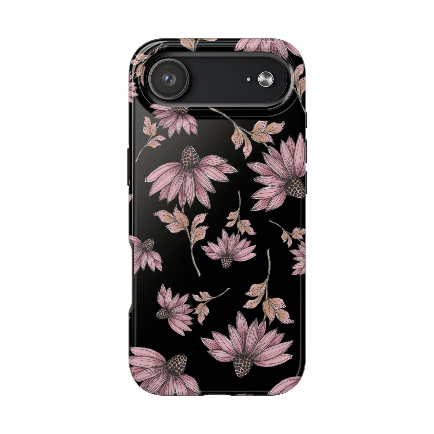 Wild Cone Flowers Black Phone Case