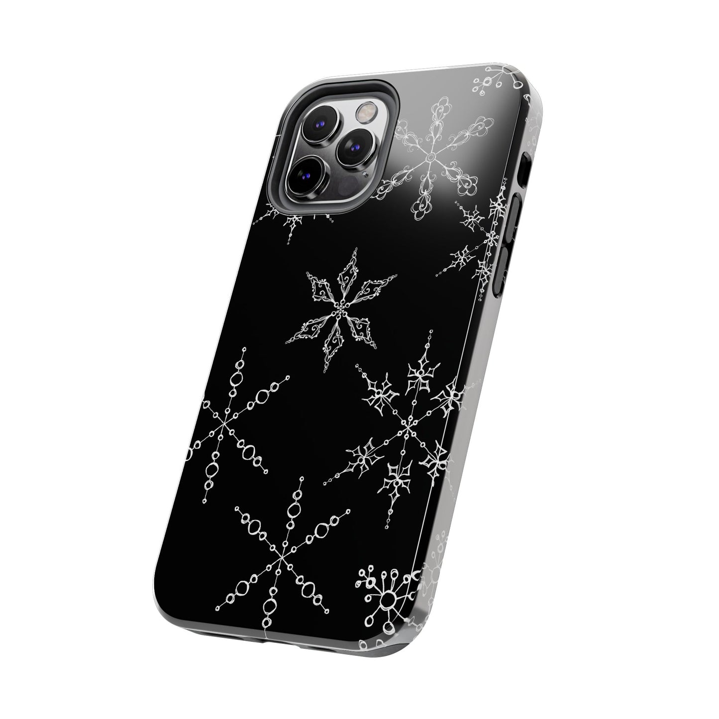 Snowflakes Black Phone Case