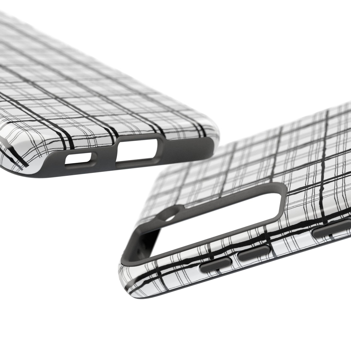 Sophistiplaid White / Black Phone Case