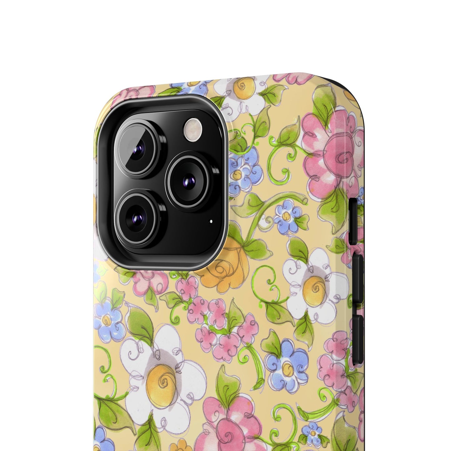 Flower Frolic Yellow Phone Case