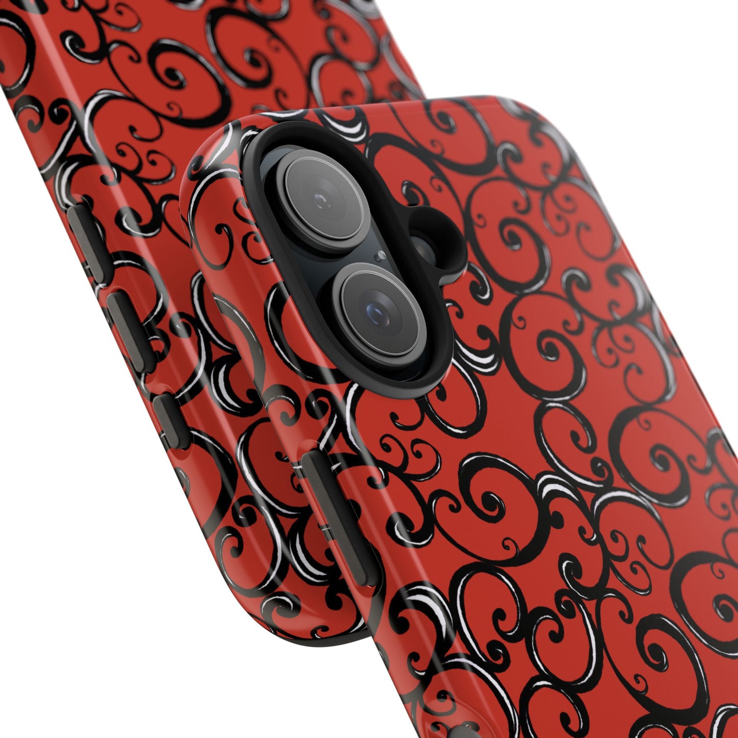 Curls Red / Black Phone Case