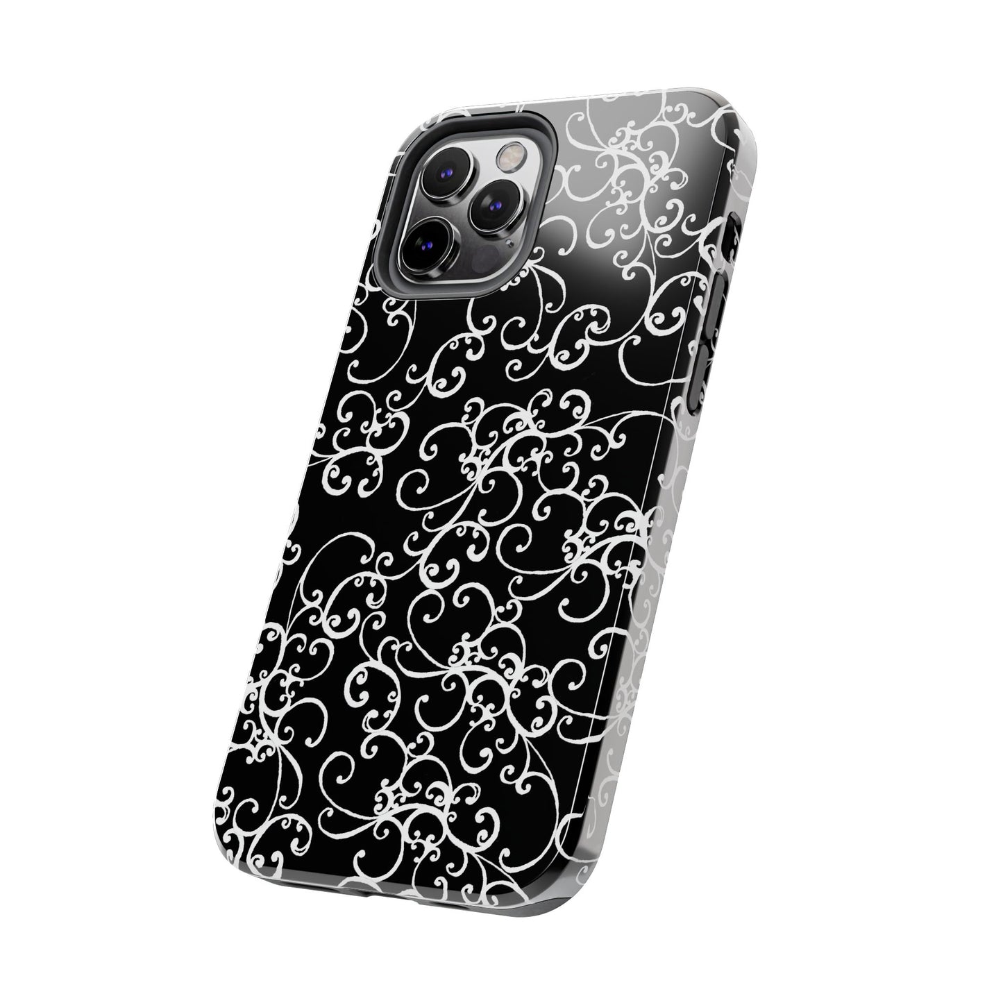Elegant Scroll Black / White Phone Case