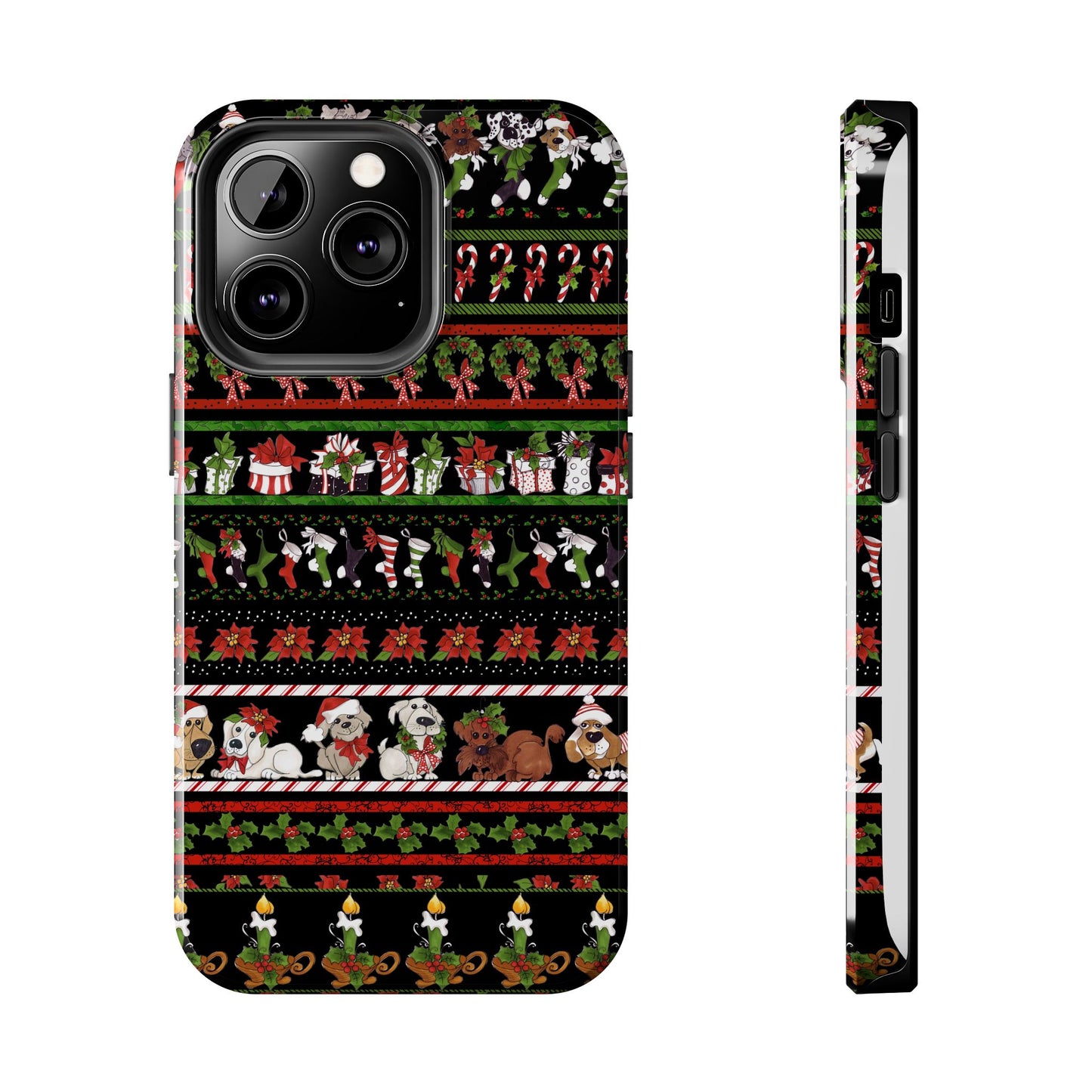 Holiday Borders Black Phone Case
