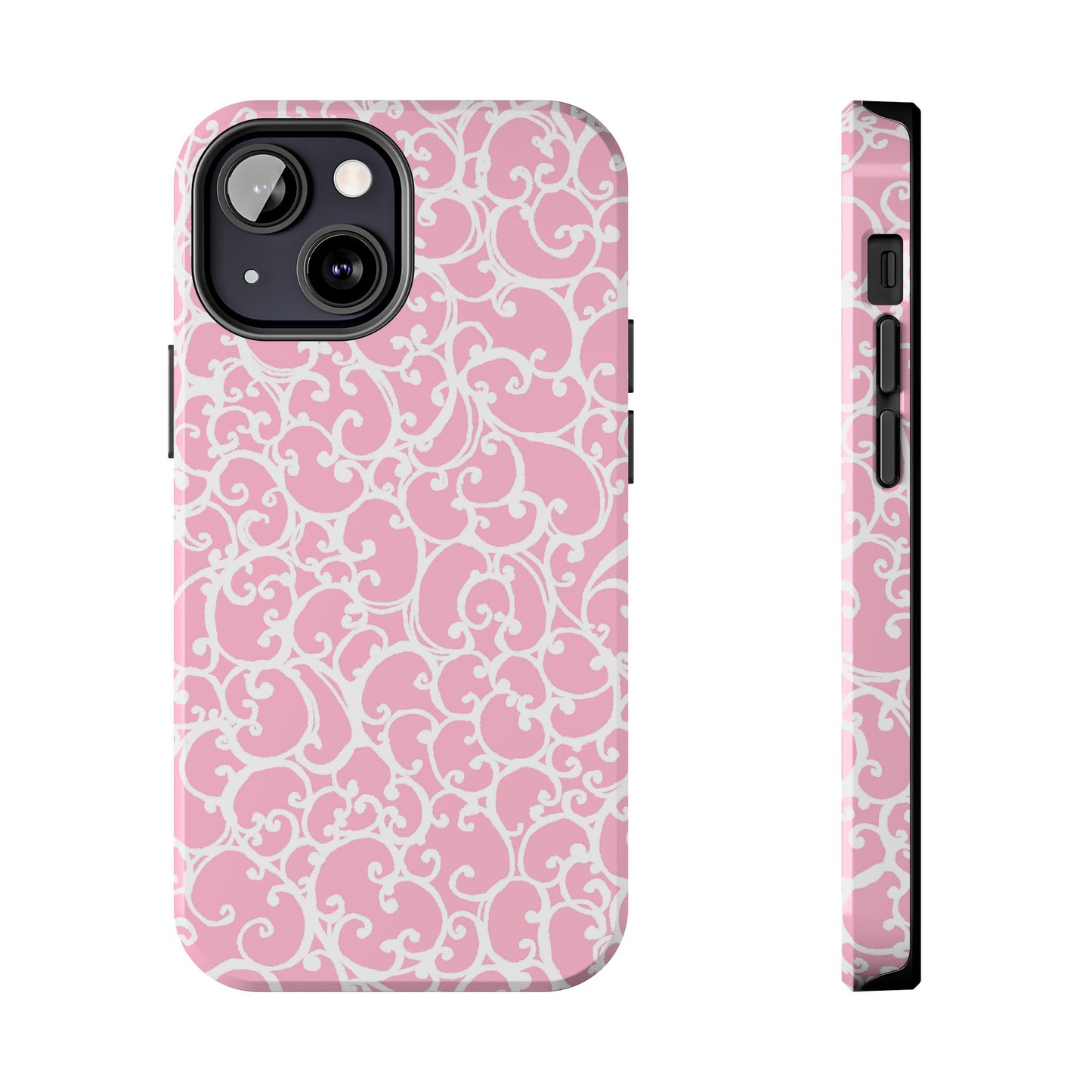 Scrollie Pink / White Phone Case