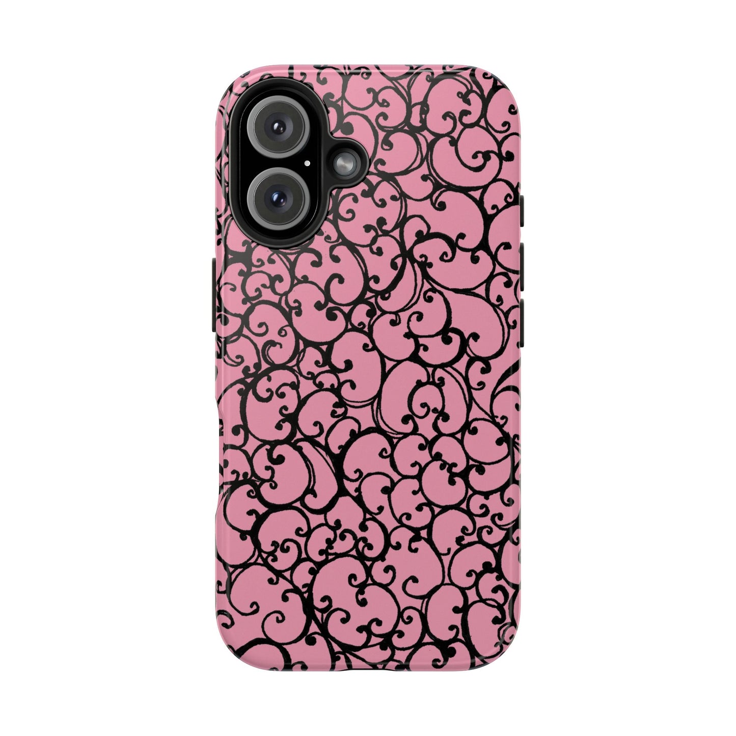 Scrollie Pink / Black Phone Case