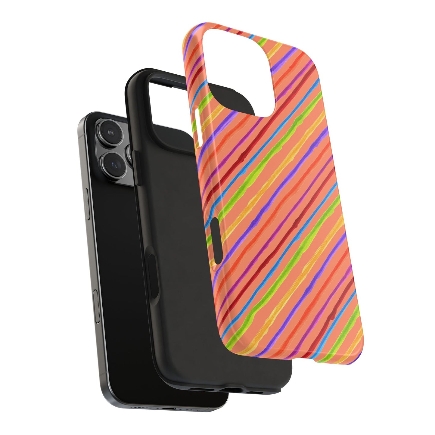 Calico Stripe Orange Phone Case