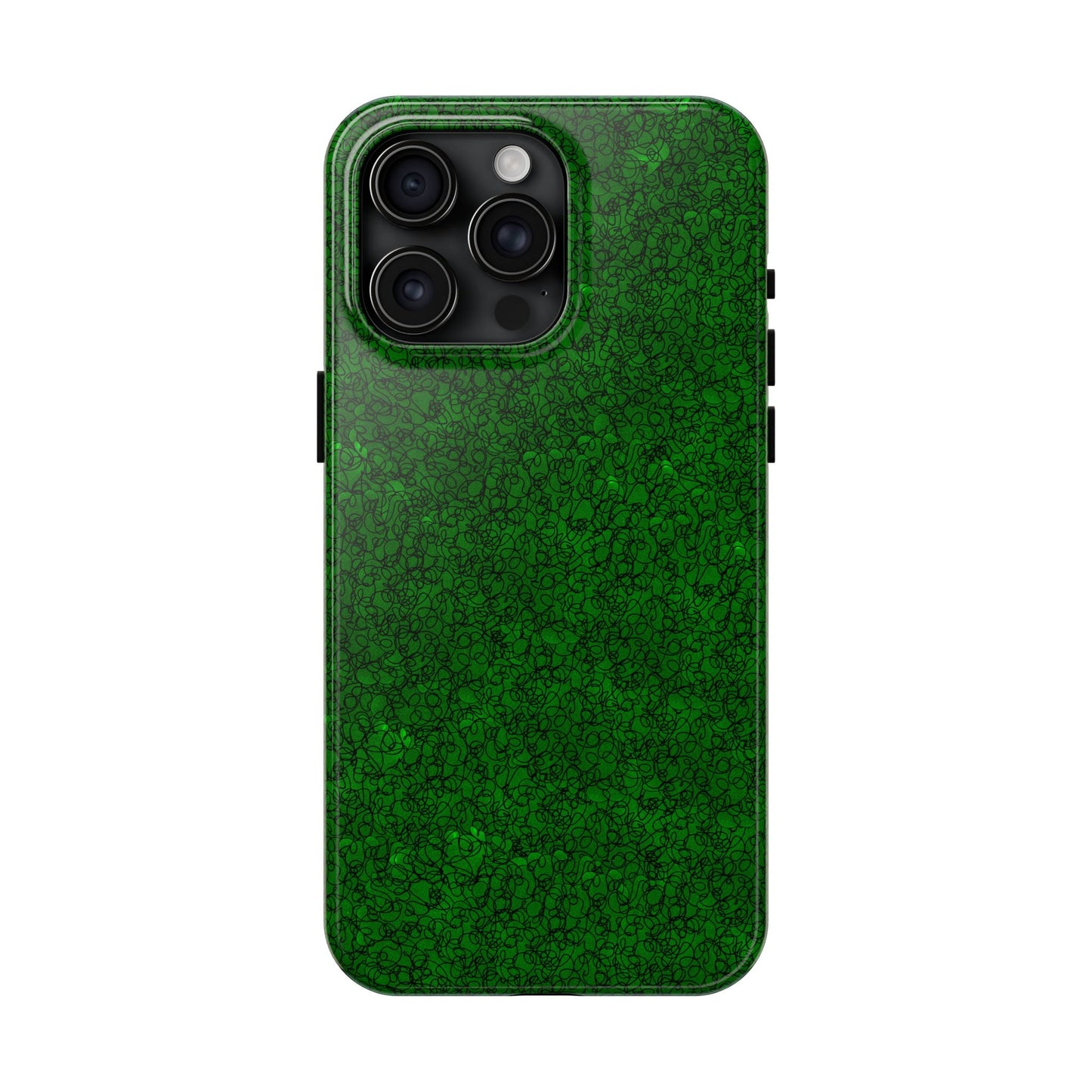 Scribble Green / Black Phone Case