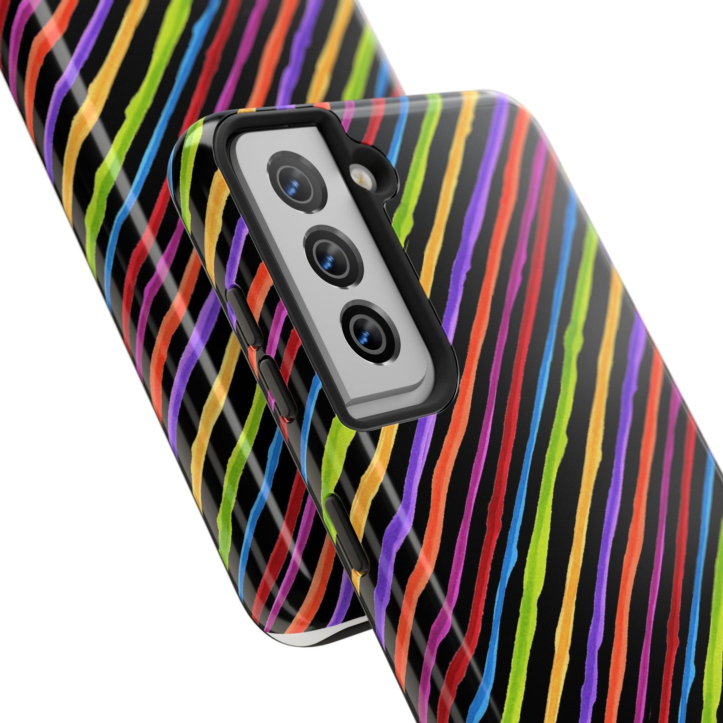 Quirky Bias Stripe Black Phone Case