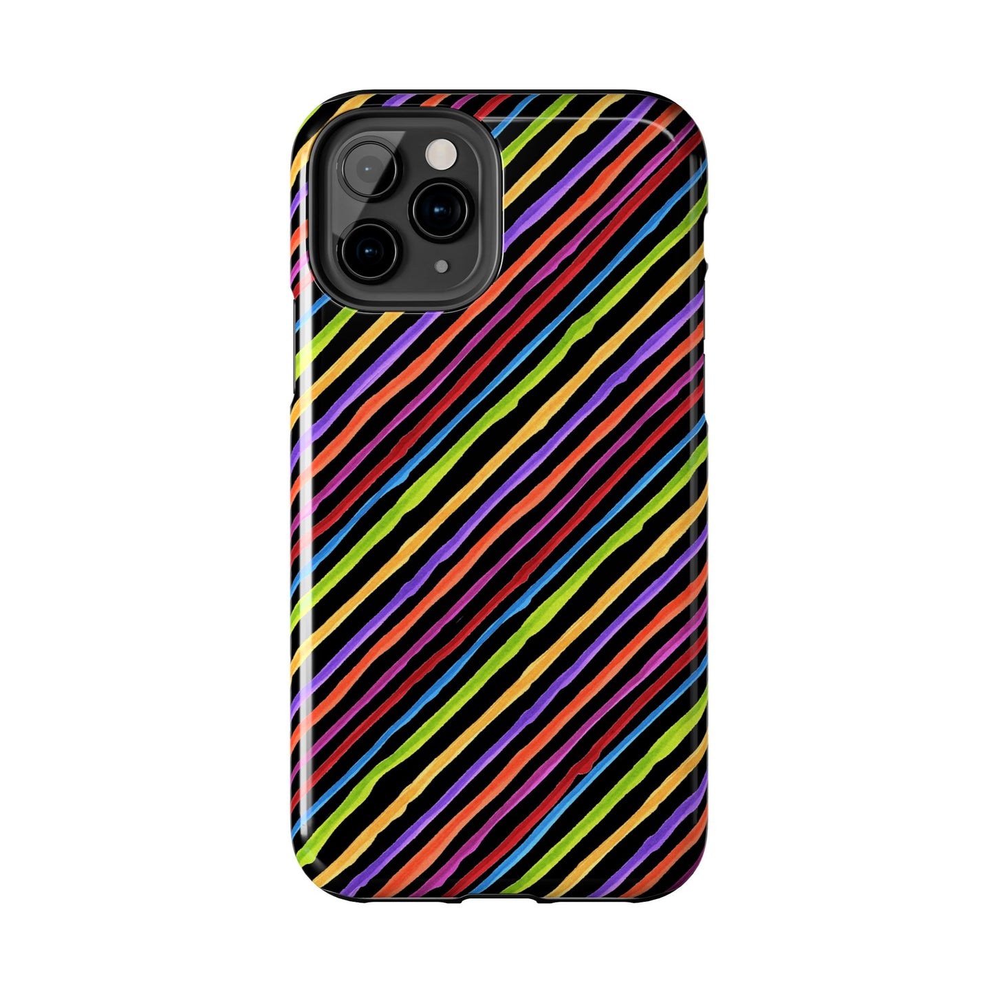 Quirky Bias Stripe Black Phone Case