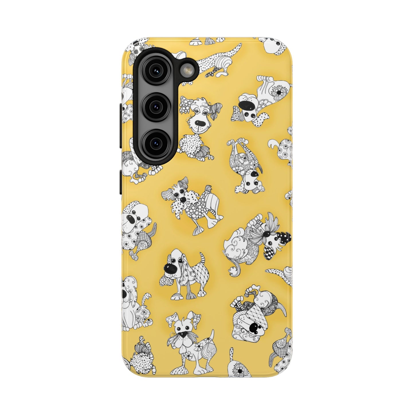 Doodle Dogs Yellow Phone Case