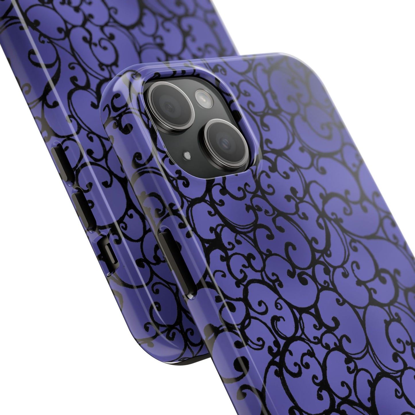 Scrollie Violet / Black Phone Case