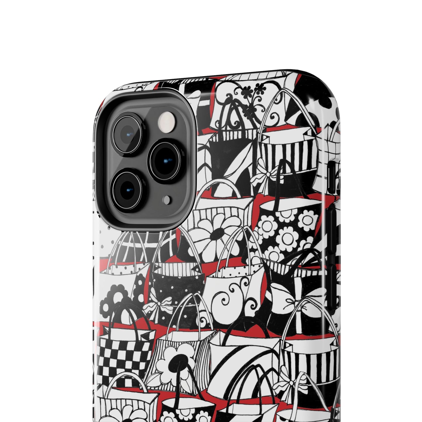 Totally Black, White & Red Phone Case