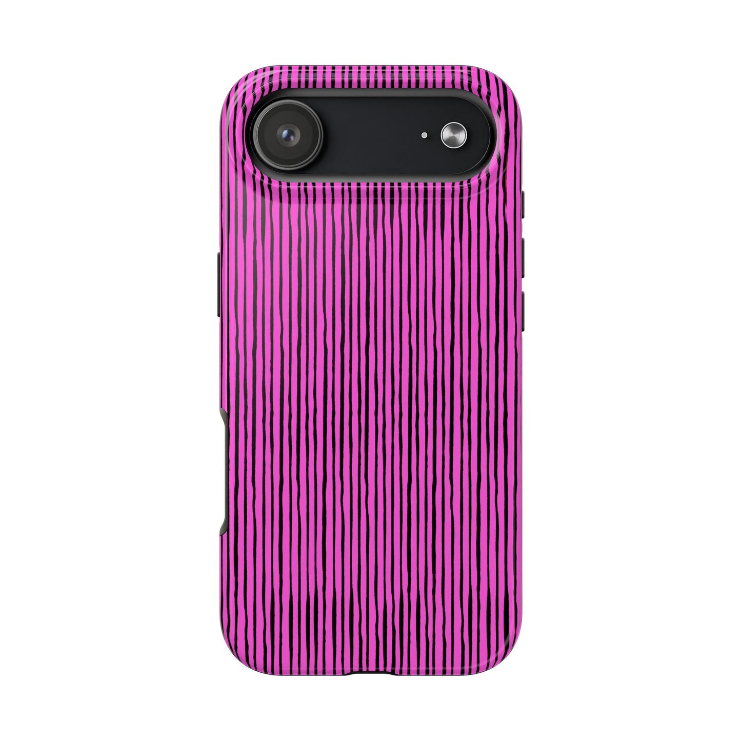Quirky Pin Stripe Pink / Black Phone Case