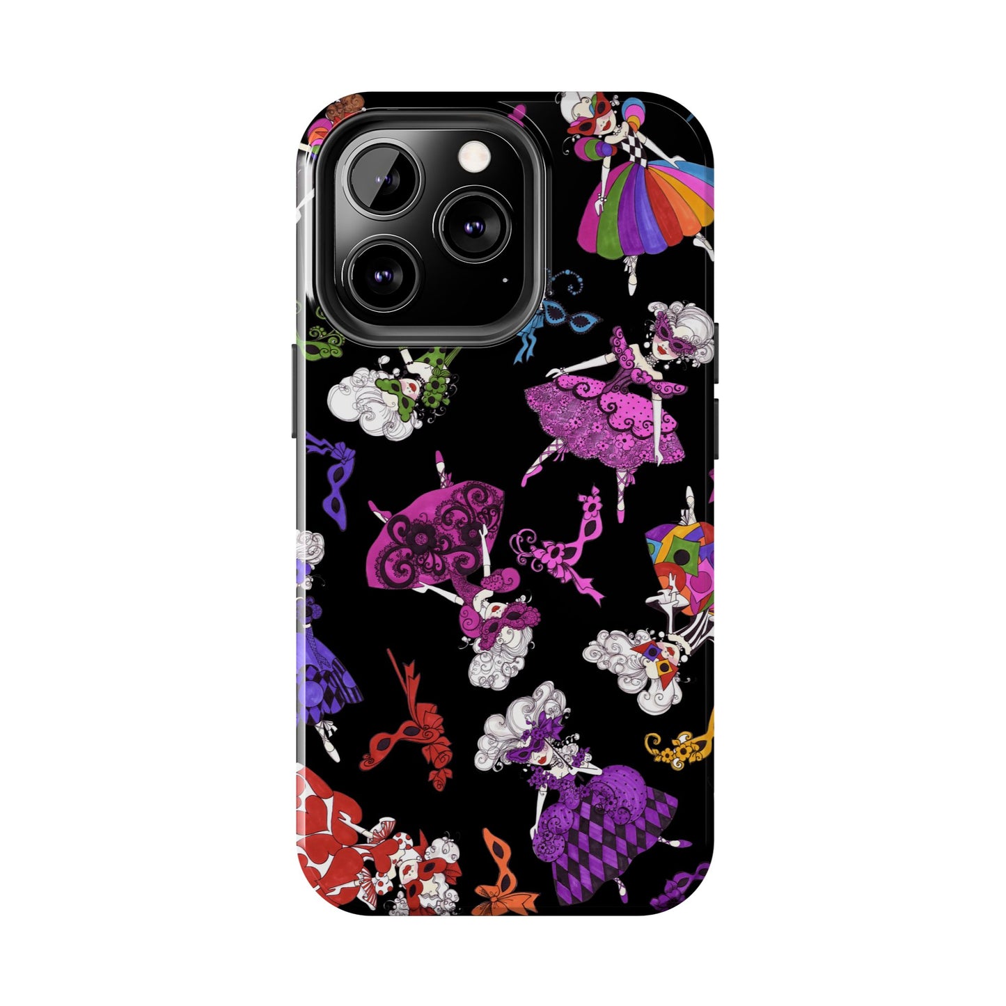 Tossed Masquerade Ladies Black Phone Case