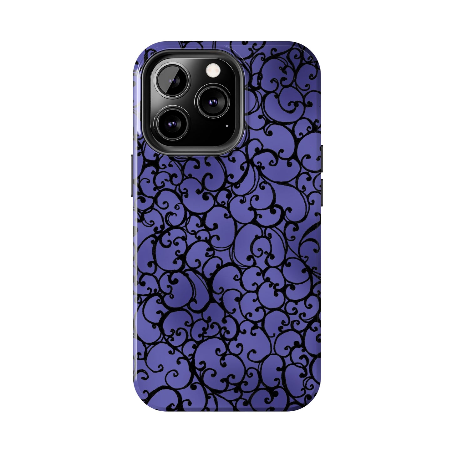Scrollie Violet / Black Phone Case