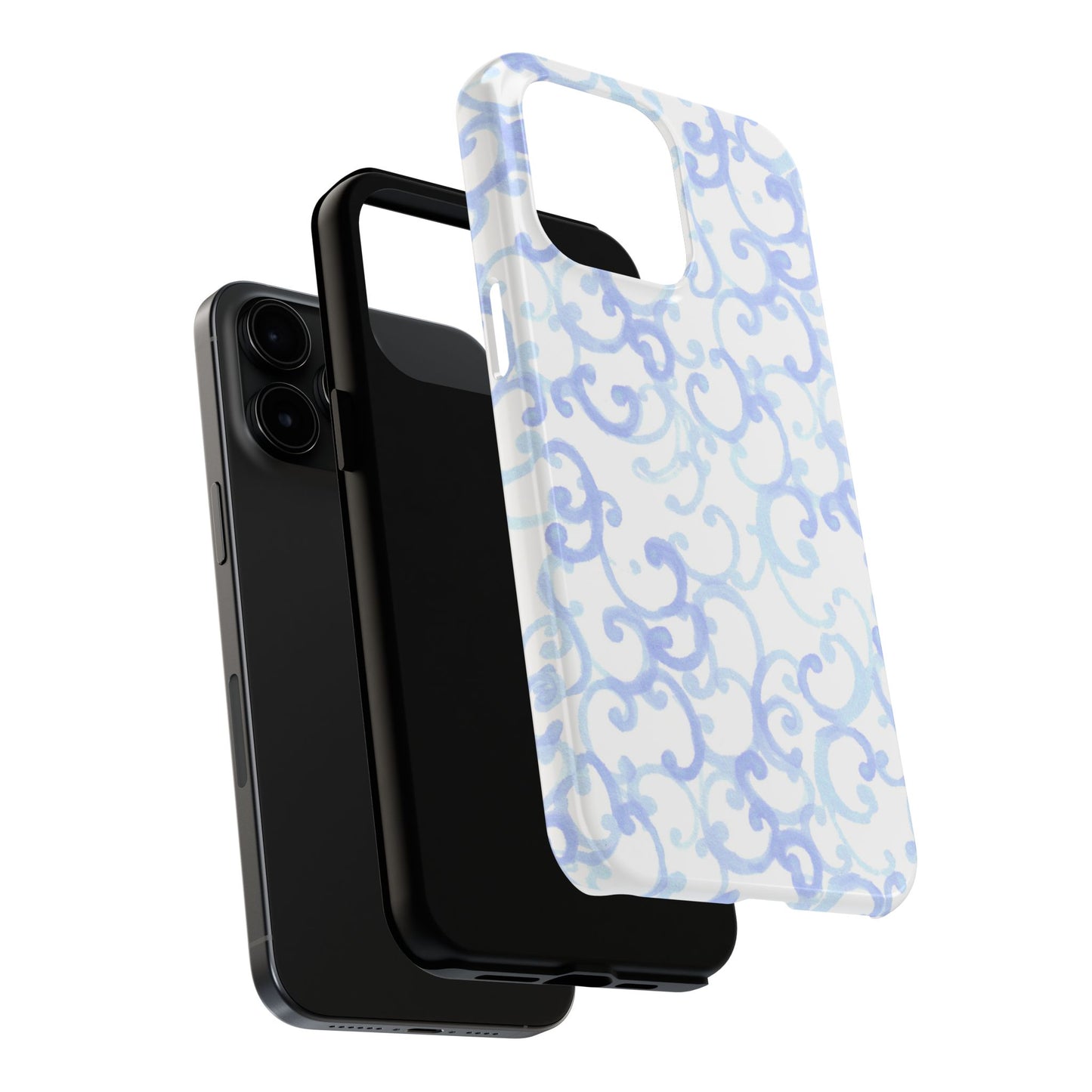 Scrollie White / Blue Phone Case