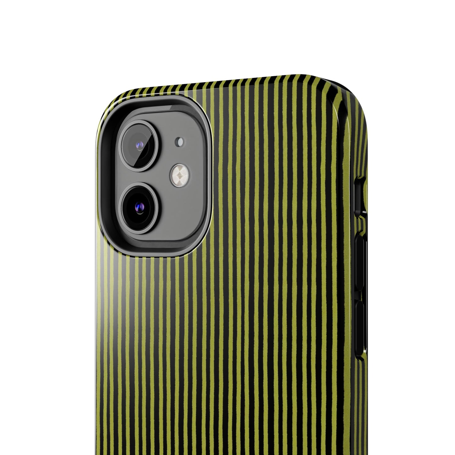 Happy Stripe Green / Black Phone Case