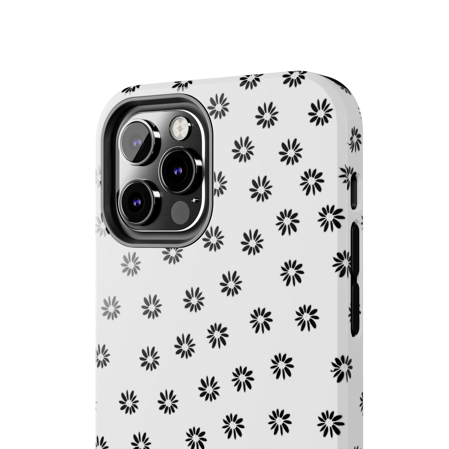 Daisy Dot White / Black Phone Case