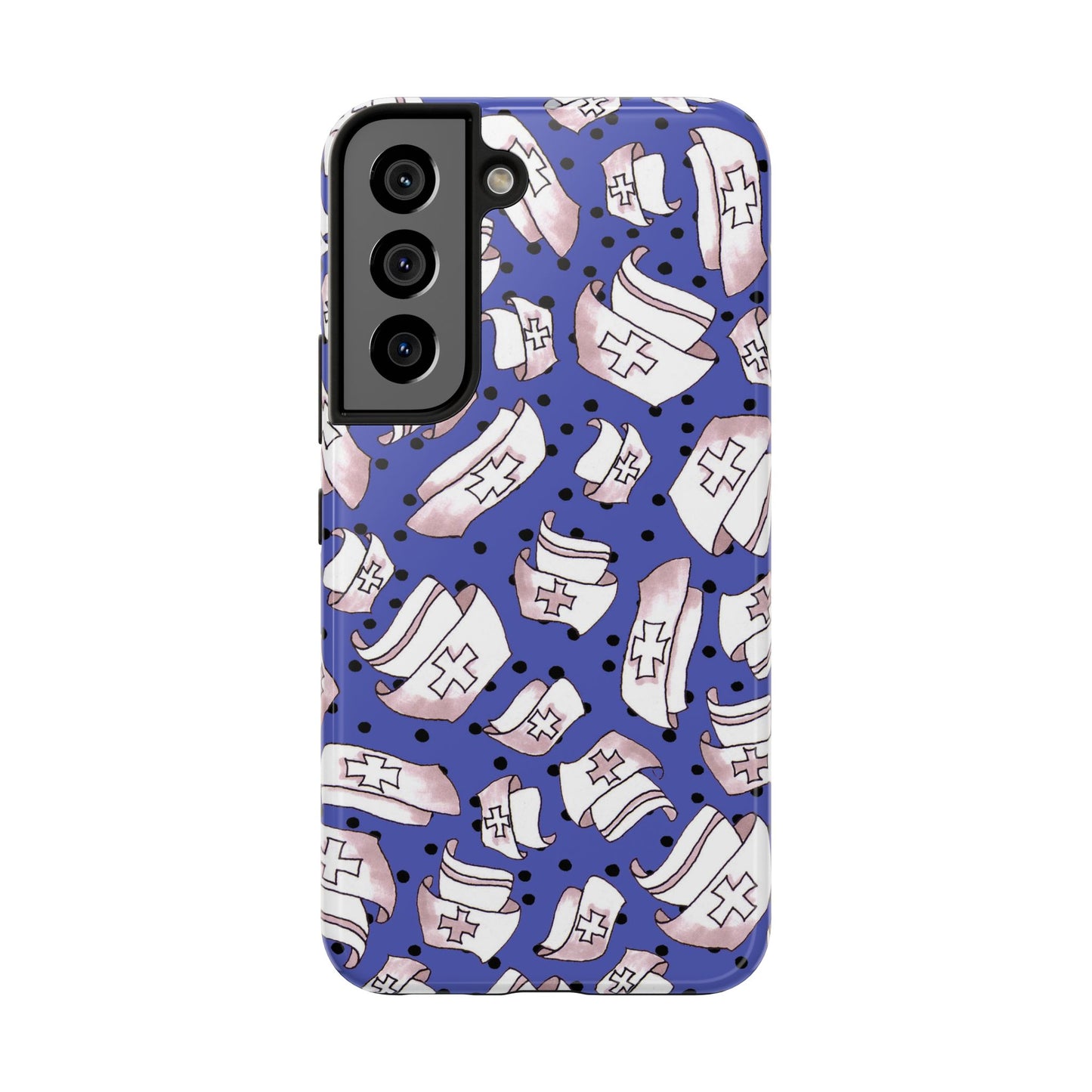 Med Hats Blue / Black Phone Case