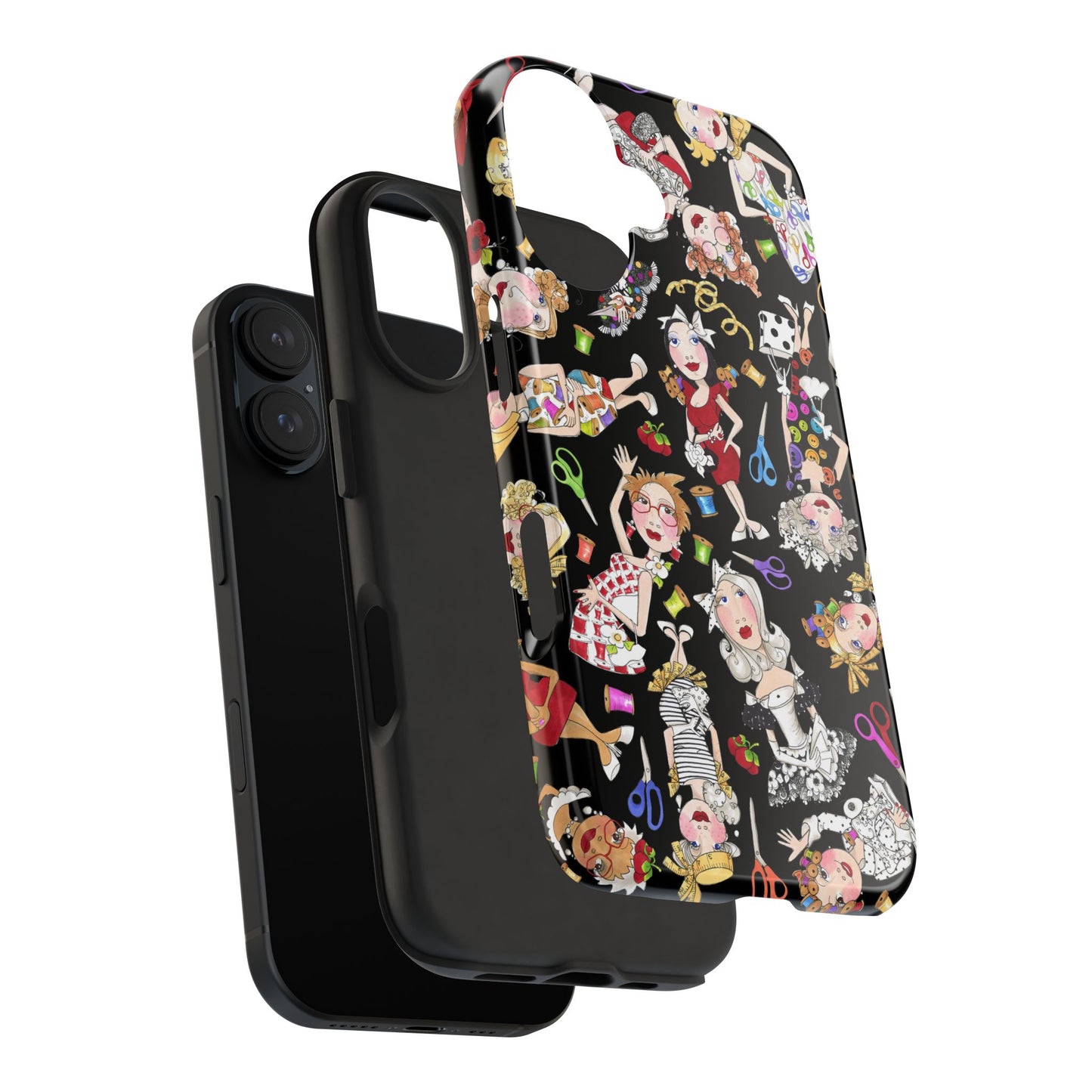 Sew Tossed Black Phone Case