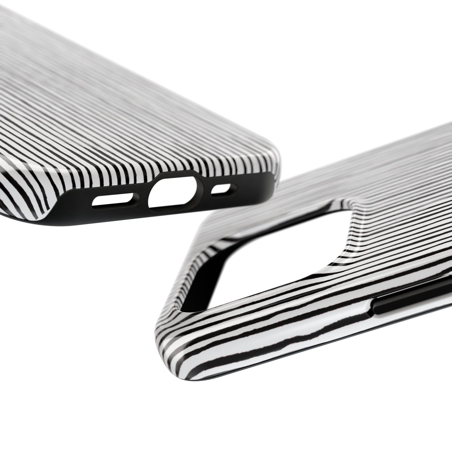 Quirky Pin Stripe White / Black Phone Case