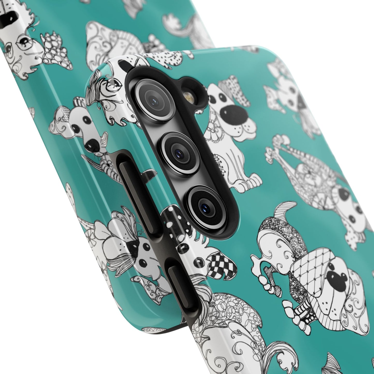 Doodle Dogs Turquoise Phone Case