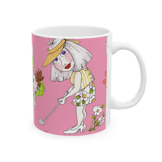 Tossed Golfer Girls Pink Cup
