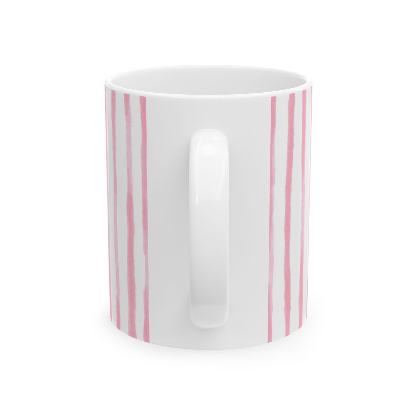 Happy Stripe White / Pink Cup