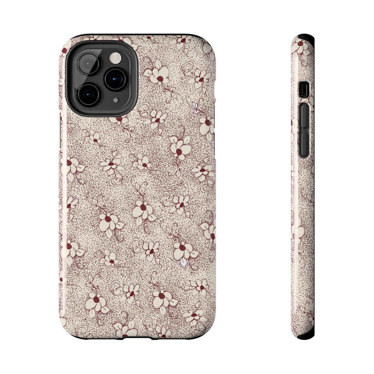 Daisy Flecks Ivory / Red Phone Case