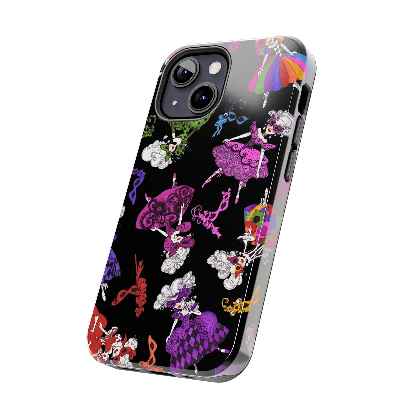 Tossed Masquerade Ladies Black Phone Case