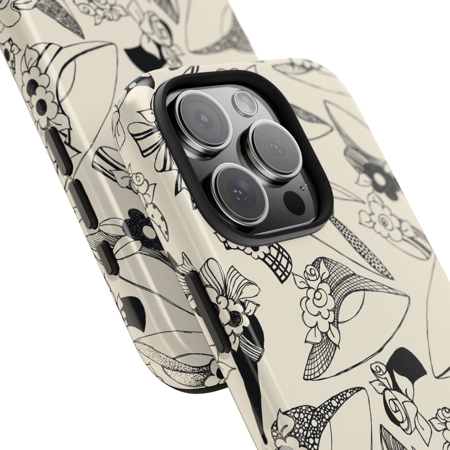Millinery Ivory / Black Phone Case