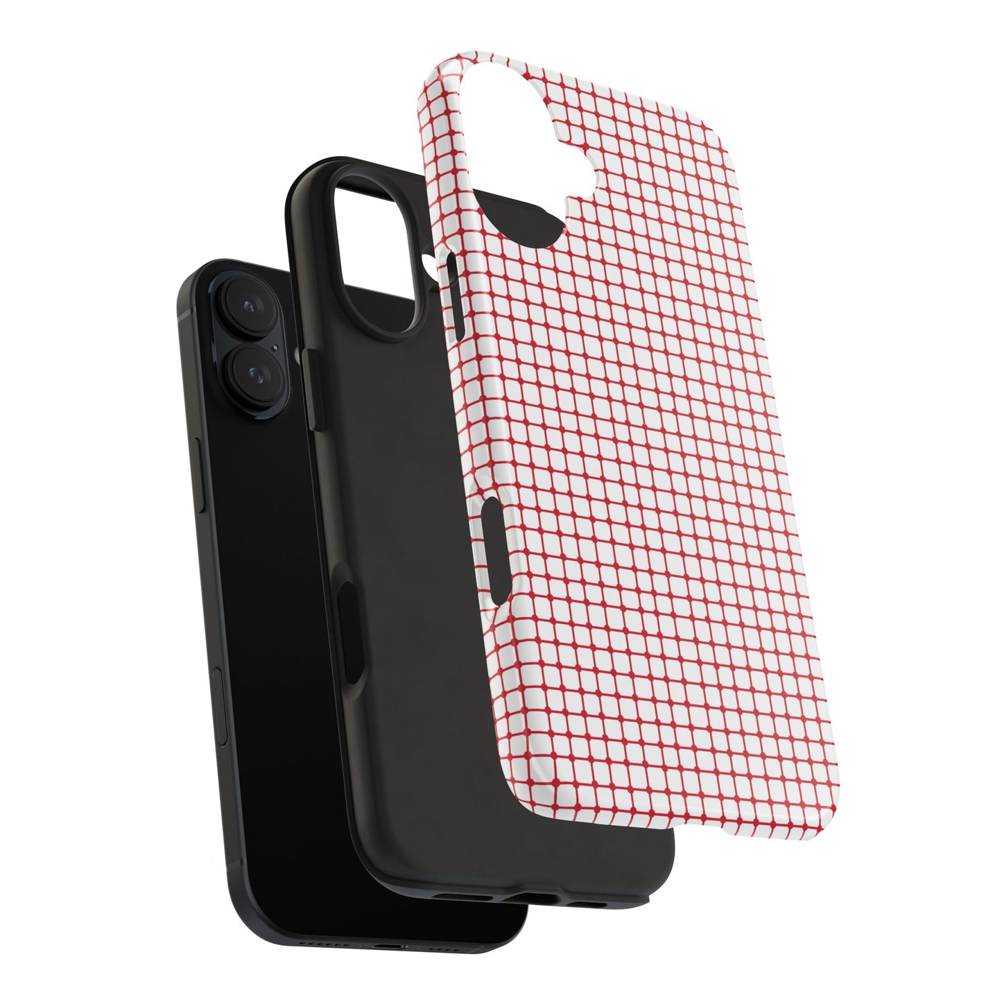 Dot Grid White / Red Phone Case