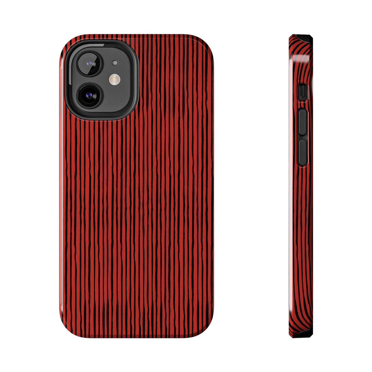 Quirky Bias Stripe Red / Black Phone Case