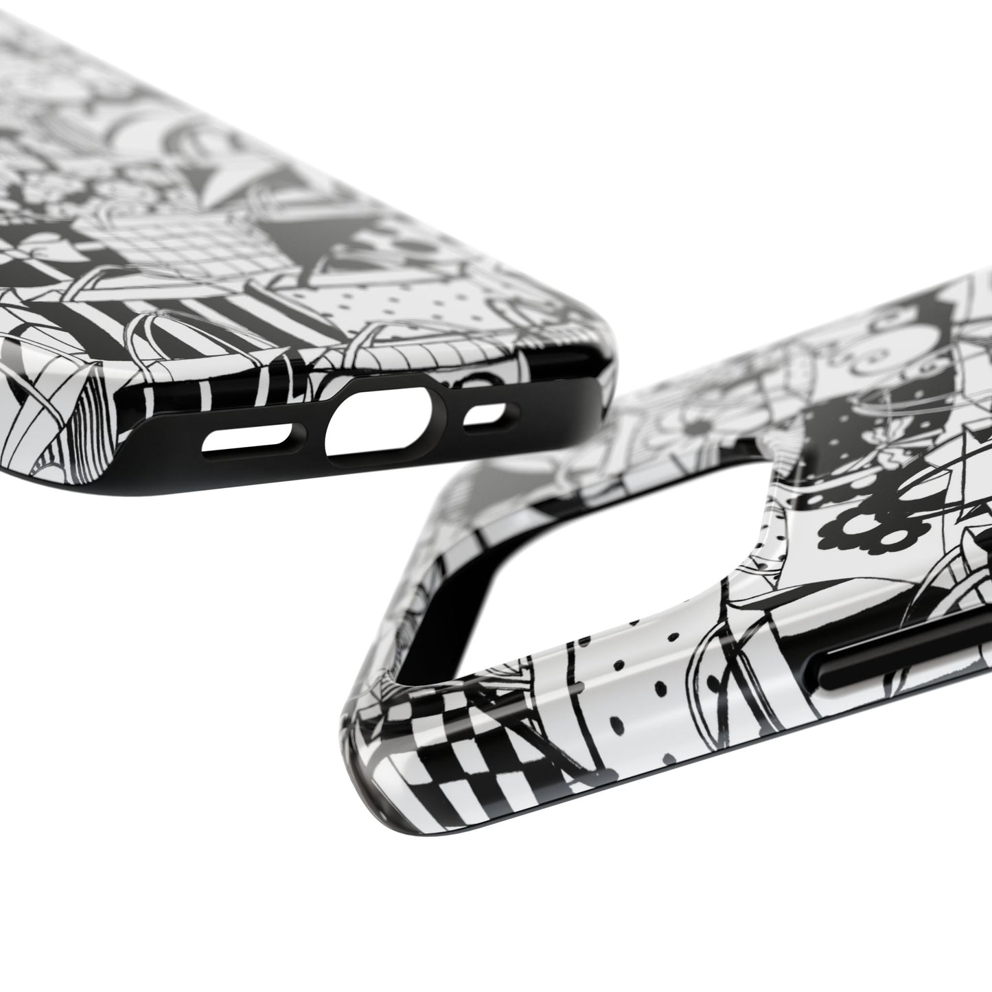 Totally Black / White Phone Case