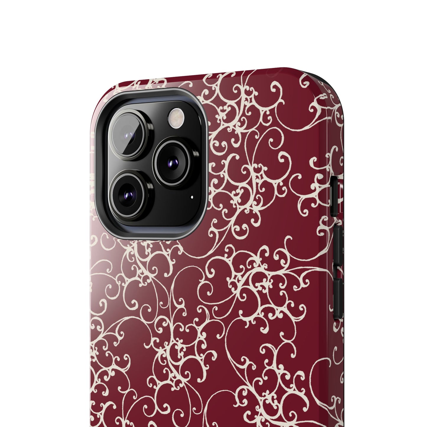 Elegant Scroll Red / Ivory Phone Case