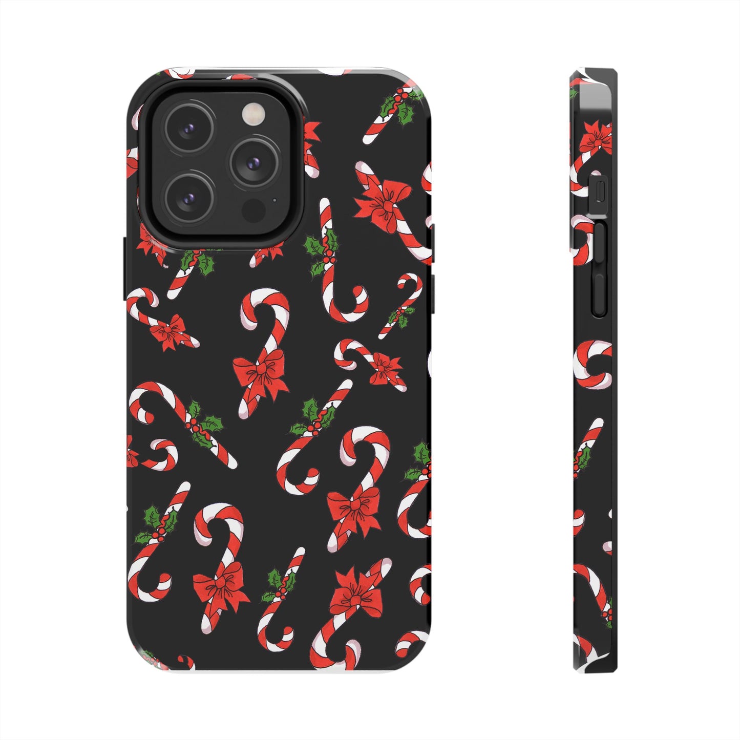 Candy Cane Crowd Black Phone Case