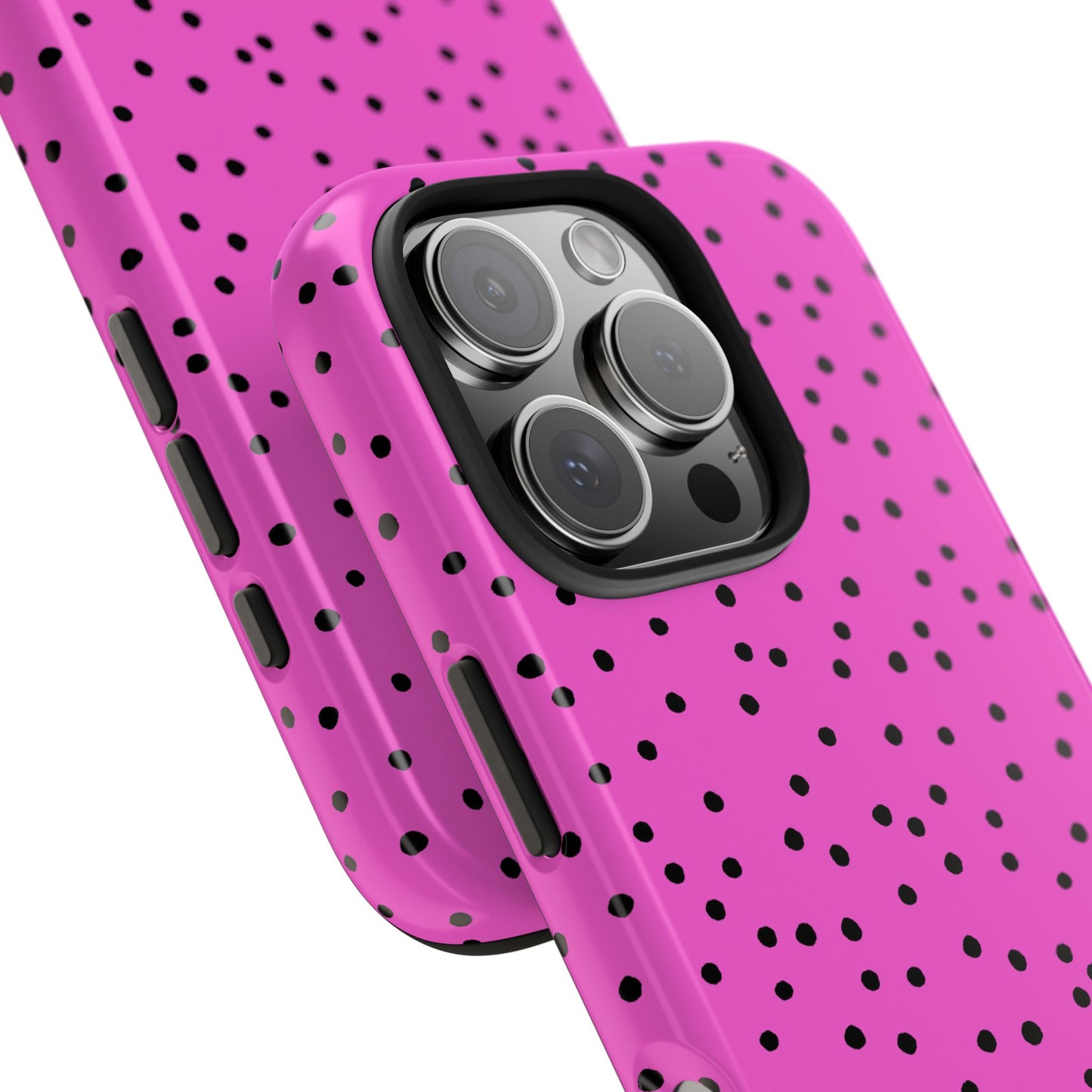 Dinky Dots Cerise / Black Phone Case