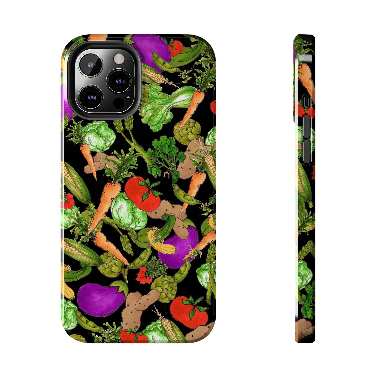 Veggie Jungle Black Phone Case