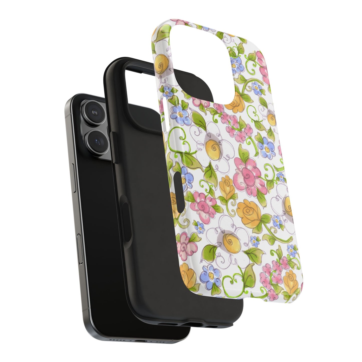Flower Frolic White Phone Case