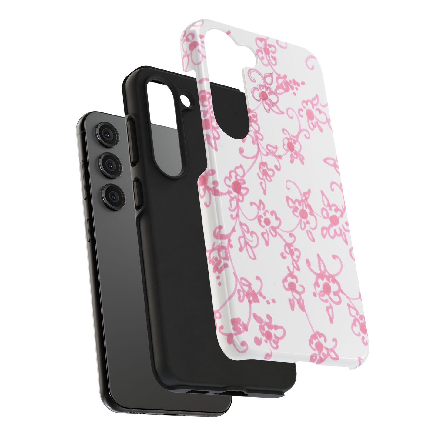 Juliette Ladies White / Pink Flowers Phone Case