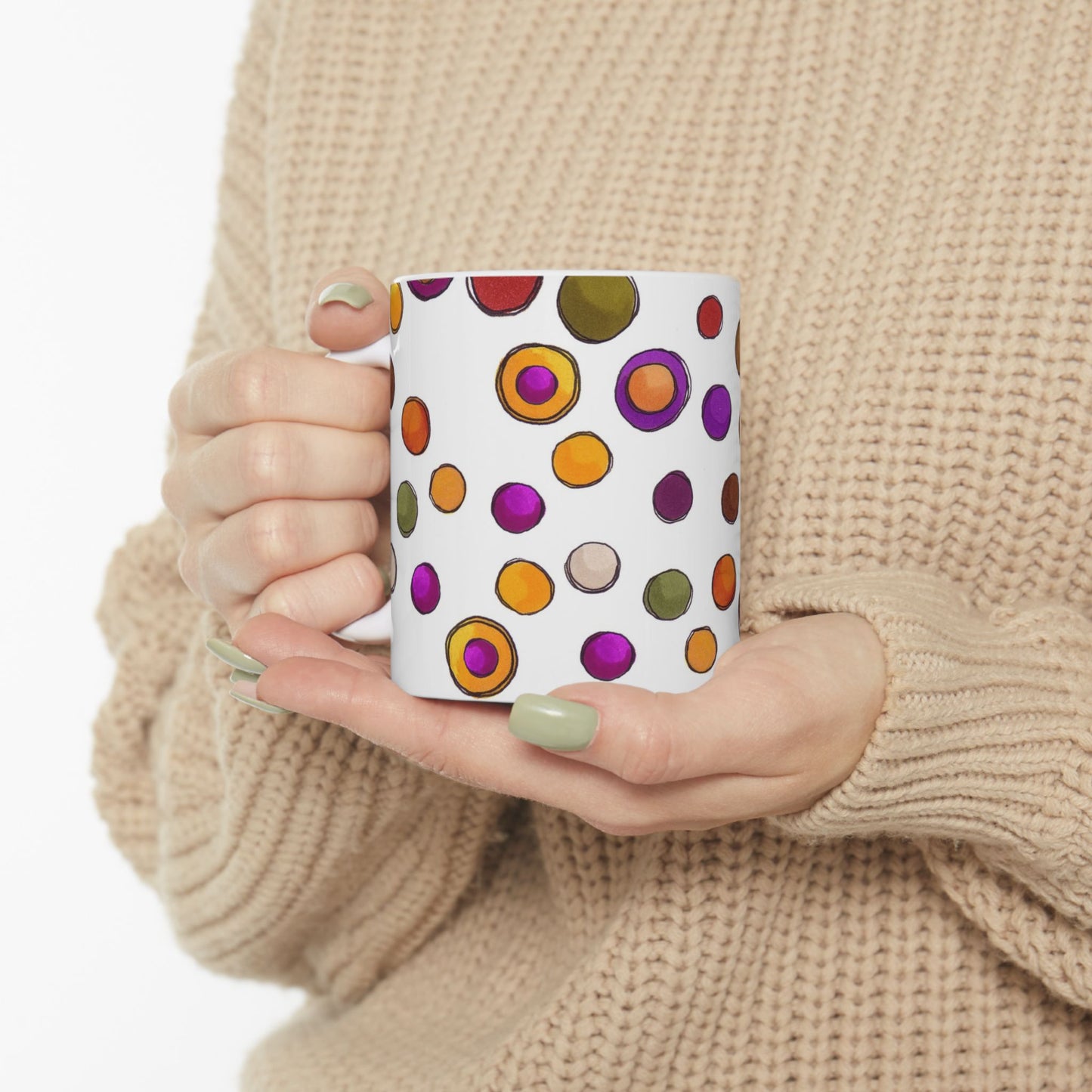 Sesame Dot White Cup