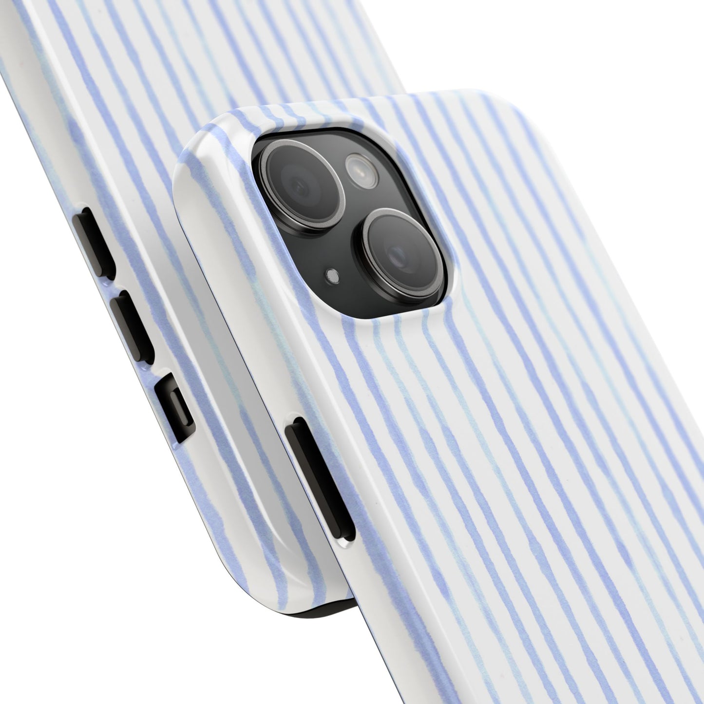 Happy Stripe White / Blue Phone Case