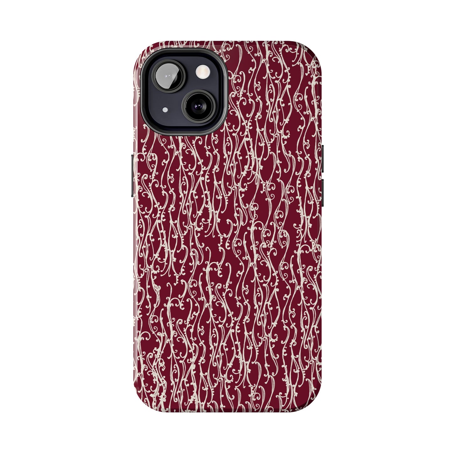 Swan Scroll Red / White Phone Case